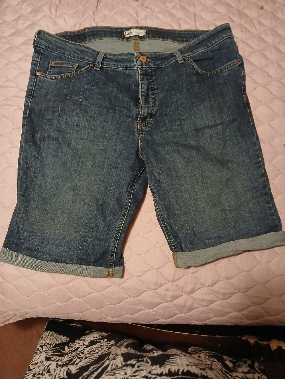 Dickies Women's Blue Denim Knee-Length Shorts
